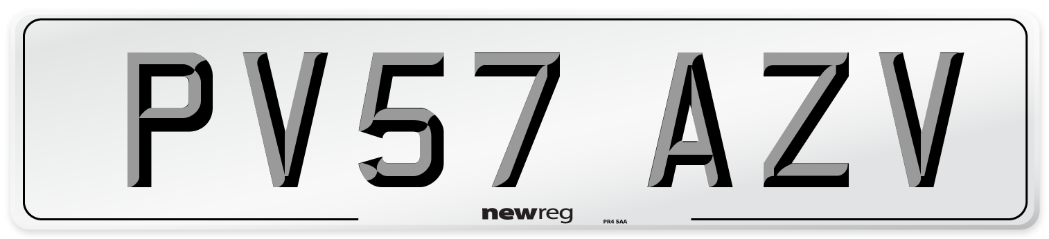 PV57 AZV Number Plate from New Reg